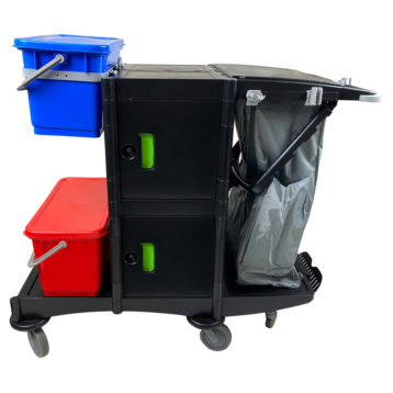 BRIX Recycled Plastics Janitor Cart with 22L Buckets Side