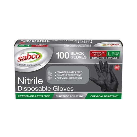 Black Nitrile Disposable Gloves L Sized
