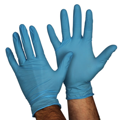 Blue Nitrile Gloves Hand