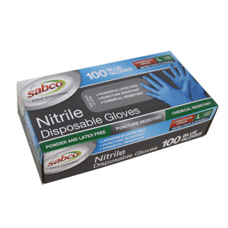 Blue Nitrile Gloves Large Angle