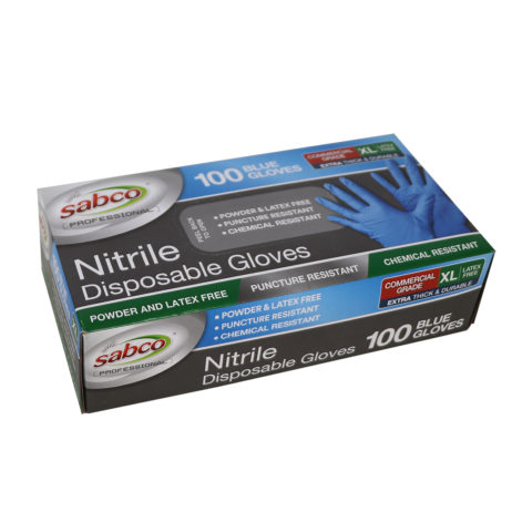 Blue Nitrile Gloves XL Angle