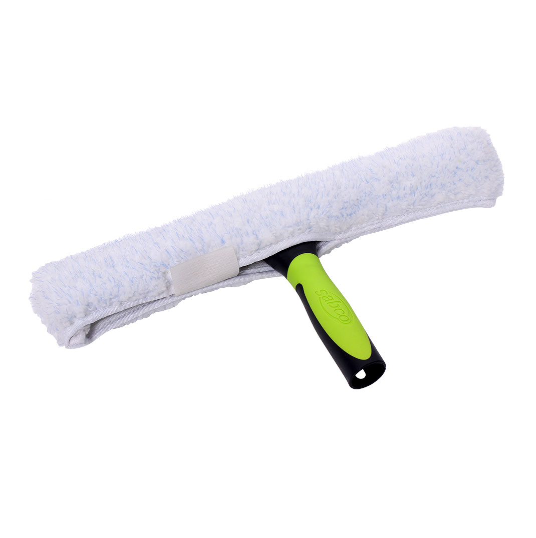 WENKO 7161500 Window Washer Extra Long Microfibre Mop Head with a sponge swivel joint working height of up to 5 m 